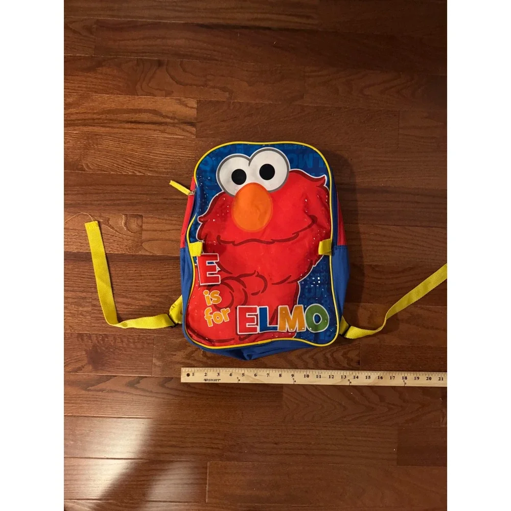 Sesame Street Elmo Backpack Red Blue Yellow Fast Forward School Bag Kids